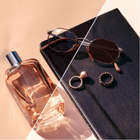 Glasses and perfume